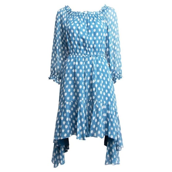 DVF Off Shoulder Polka Dot Dress - Size 4 - Picture 9 of 11